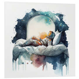 Foam board print Sleeping Astronaut