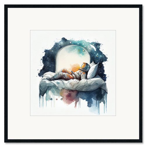 Impression artistique encadrée Sleeping Astronaut
