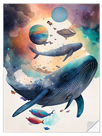 Naklejka na ścianę Flying Whales