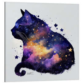 Magnettafel Purple Space Cat