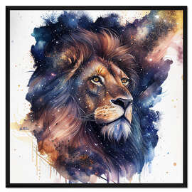 Gerahmter Kunstdruck Space Lion