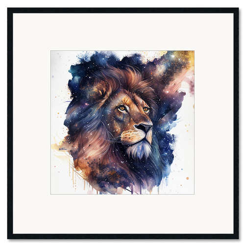 Gerahmter Kunstdruck Space Lion