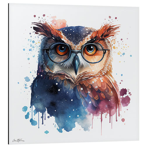 Aluminium print Smart Owl