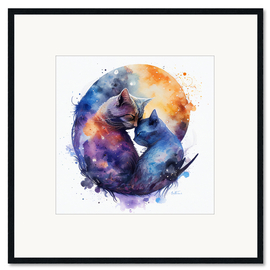 Impression artistique encadrée Loving Cats