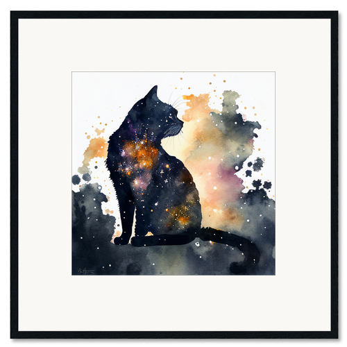 Framed art print Cat in the Sky