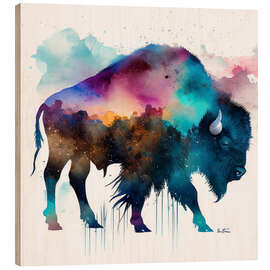 Wood print Big Buffalo