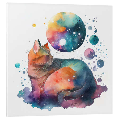 Tableau en aluminium Dreamy Cat