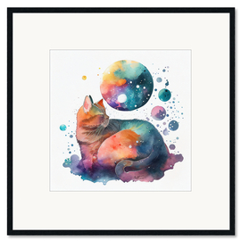 Ingelijste kunstdruk Dreamy Cat