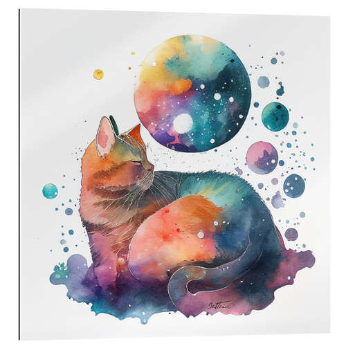 Quadro em plexi-alumínio Dreamy Cat