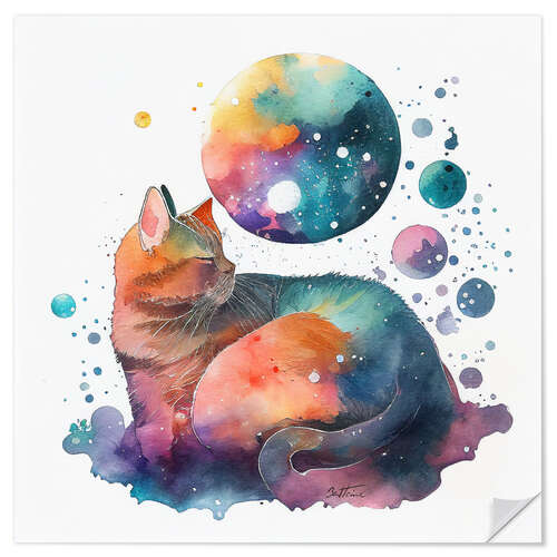 Naklejka na ścianę Dreamy Cat