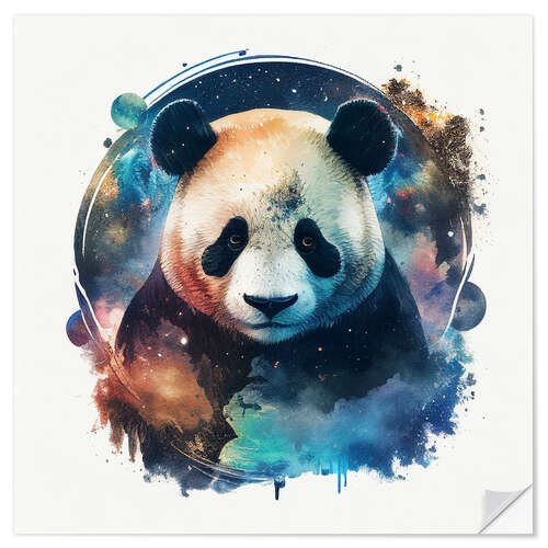 Selvklebende plakat Space Panda