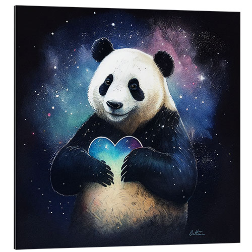 Aluminium print Panda Love