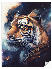 Selvklebende plakat Space Tiger