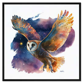 Gerahmter Kunstdruck Eulenflug