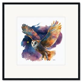 Kunsttryk i ramme Owl Flight