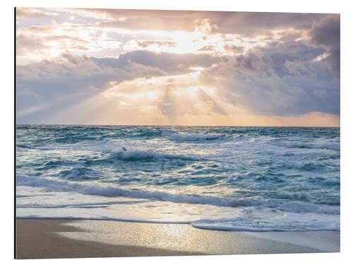 Alubild Sonnenuntergang am Meer