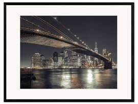 Ingelijste kunstdruk New York at Night