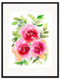 Gerahmter Kunstdruck Rote Rosen