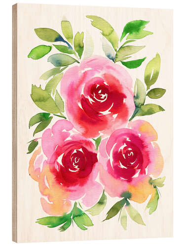 Quadro de madeira Red Roses