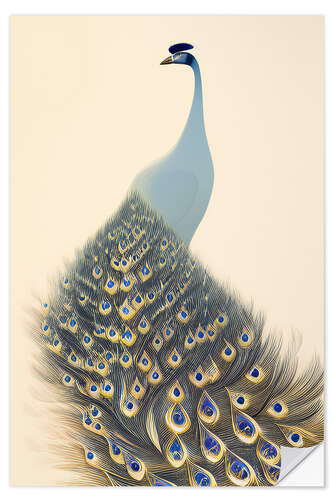 Selvklæbende plakat Japanese Peacock II