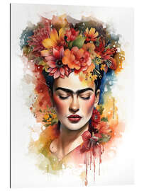 Tableau en plexi-alu Frida Kahlo with Flower Hair