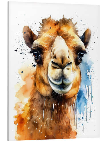 Aluminium print Pretty Watercolor Camel