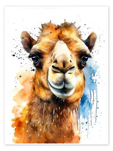 Poster Pretty Watercolor Camel