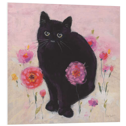 Foam board print Nina With Pink Flowers I