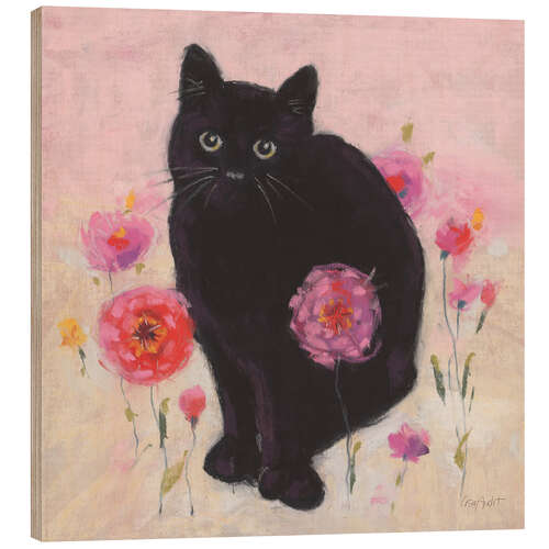 Quadro de madeira Nina With Pink Flowers I