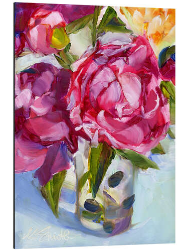 Aluminium print Peony Still Life