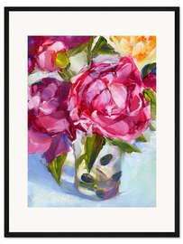 Gerahmter Kunstdruck Pfingstrosen Stillleben