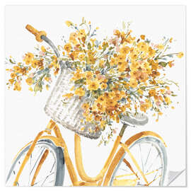 Vinilo para la pared Happy Yellow Bike