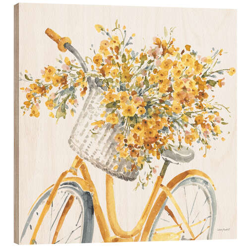 Holzbild Happy Yellow Bike