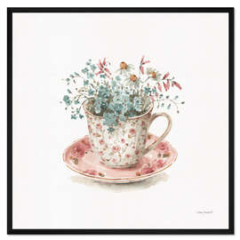 Gerahmter Kunstdruck Teetasse mit Kräutern