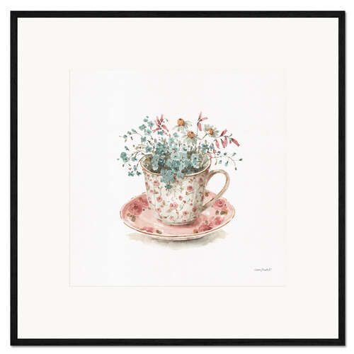 Impresión de arte enmarcada Teacup With Herbs