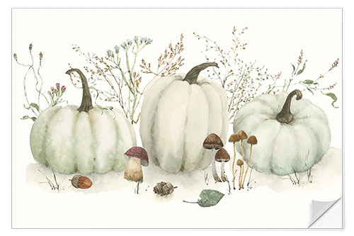 Naklejka na ścianę Pumpkins and Mushrooms