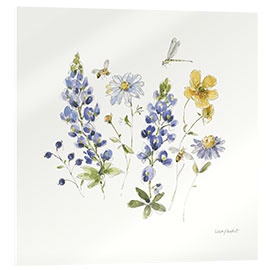 Acrylglasbild Wildblumen &amp; Libelle