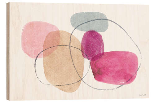 Wood print Pink Pebbles