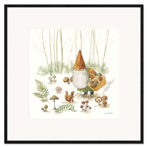 Impression artistique encadrée Garden Gnome in The Mushroom Forest