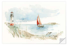 Wall sticker Sailboat and Lighthouse