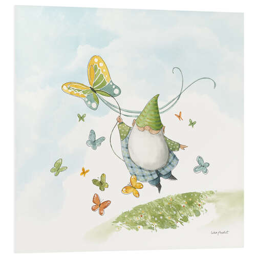 Quadro em PVC Garden Gnome With Butterfly Kite