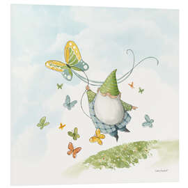 Quadro em PVC Garden Gnome With Butterfly Kite
