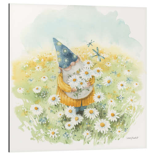 Tableau en aluminium Garden Gnome & Daisies