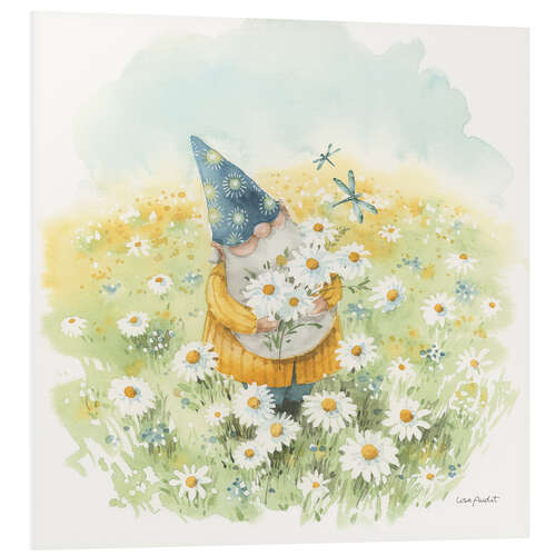 Foam board print Garden Gnome & Daisies