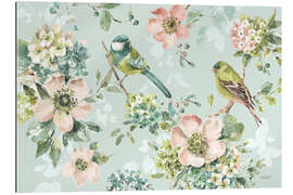 Stampa su plexi-alluminio Flowering branches with birds