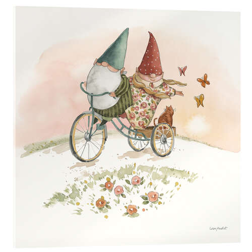 Akrylbilde Garden Gnomes on a Bike