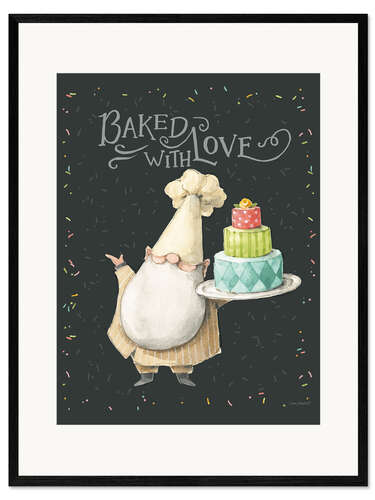 Plakat artystyczny premium w ramie Gnome Baked With Love