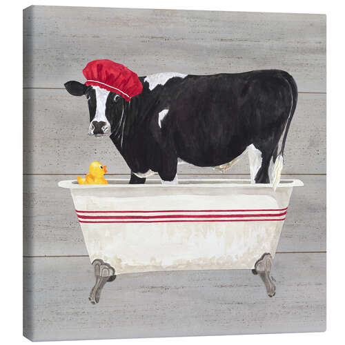 Canvas print Cow in the bath