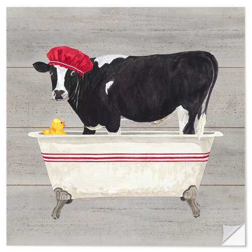 Wall sticker Cow in the bath