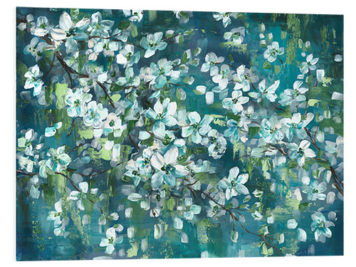 Quadro em PVC Teal Blossoms